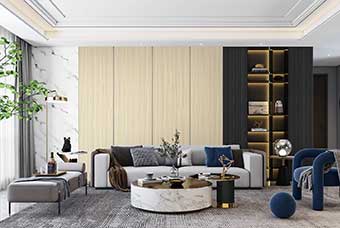 富阳轻奢风格-客厅