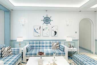 富阳地中海风格-客厅
